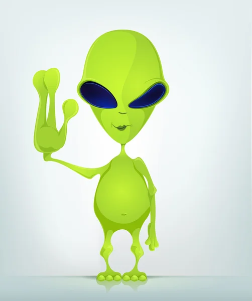 Engraçado Alien Cartoon Ilustração — Fotografia de Stock