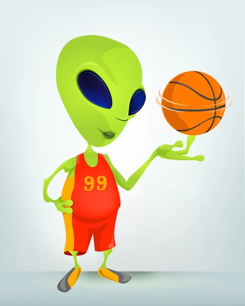 Lustige Alien-Cartoon-Illustration — Stockfoto