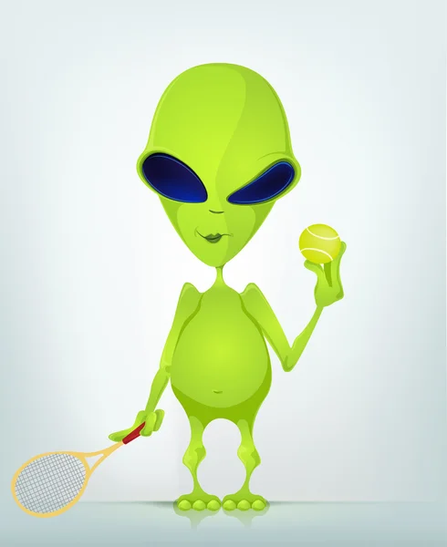 Engraçado Alien Cartoon Ilustração — Fotografia de Stock