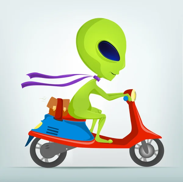 Engraçado Alien Cartoon Ilustração — Fotografia de Stock