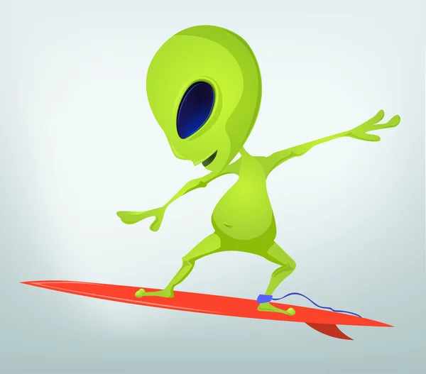 Lustige Alien-Cartoon-Illustration — Stockfoto