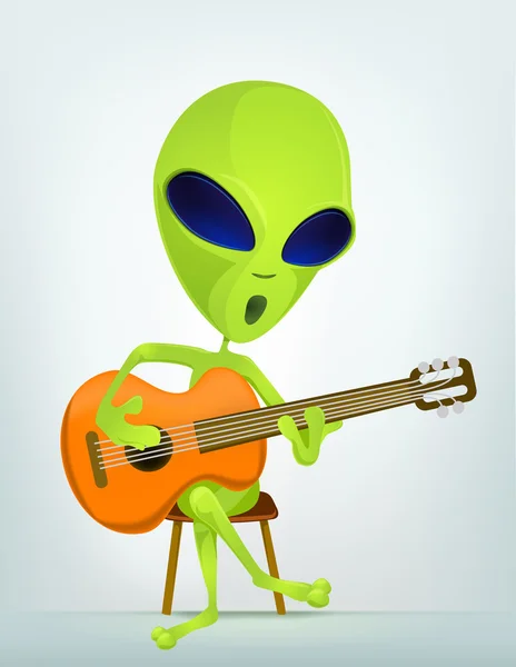 Engraçado Alien Cartoon Ilustração — Fotografia de Stock