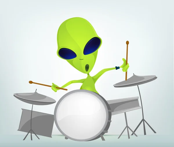 Lustige Alien-Cartoon-Illustration — Stockfoto