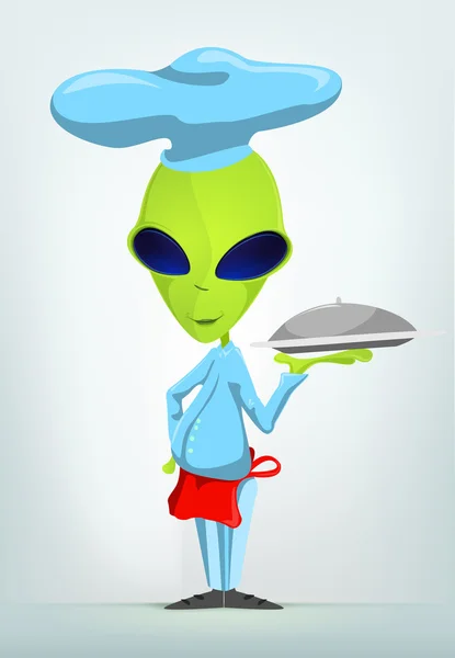Engraçado Alien Cartoon Ilustração — Fotografia de Stock