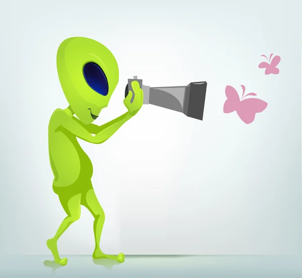 Engraçado Alien Cartoon Ilustração — Fotografia de Stock