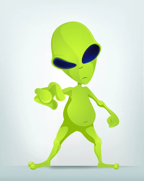 Lustige Alien-Cartoon-Illustration — Stockfoto