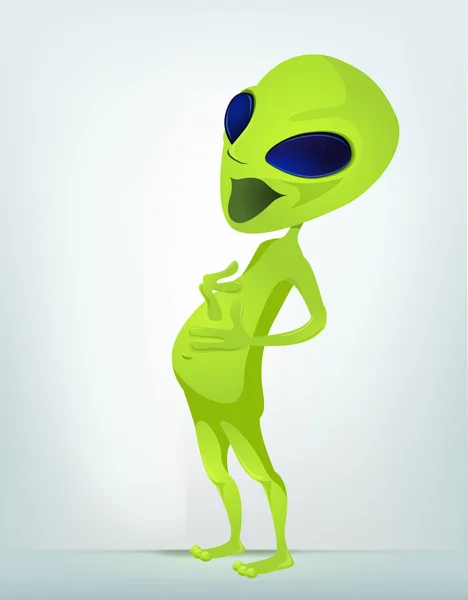 Engraçado Alien Cartoon Ilustração — Fotografia de Stock