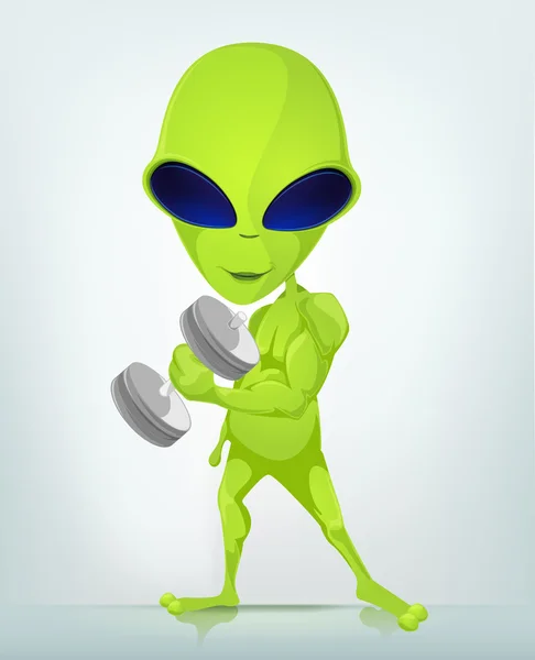 Lustige Alien-Cartoon-Illustration — Stockfoto