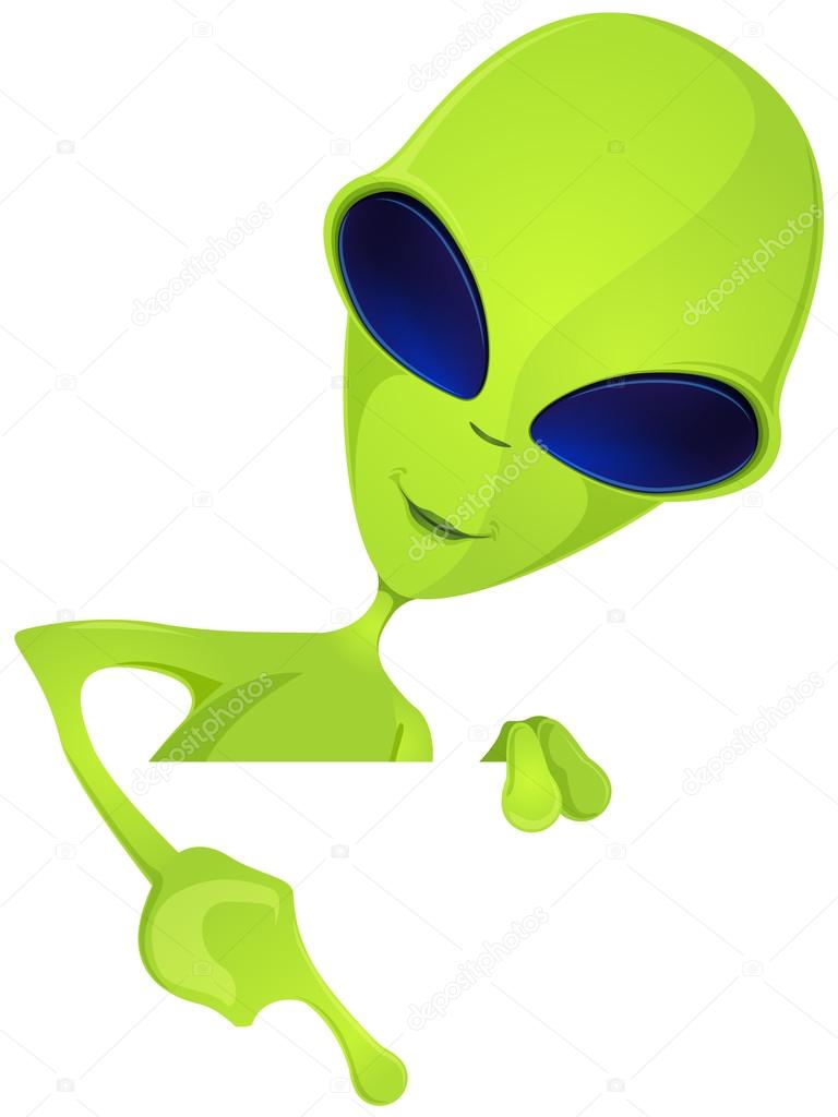 Funny Alien Cartoon Illustration