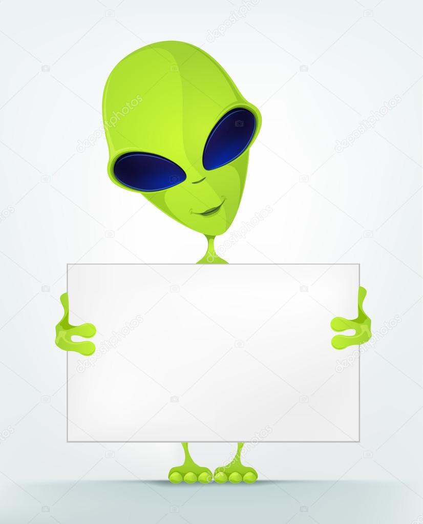 Funny Alien Cartoon Illustration