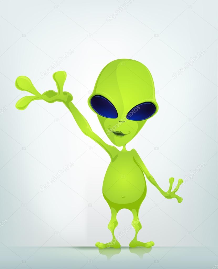 Ilustração de mascote alienígena engraçado