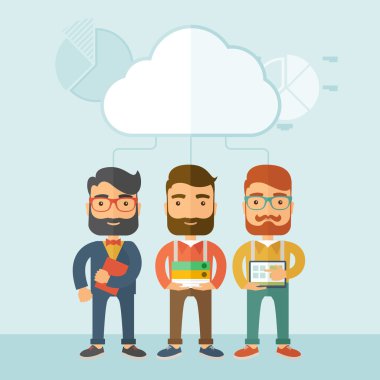 Birlikte çalışan üç yöneticileri.