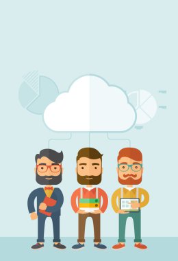 Birlikte çalışan üç yöneticileri.