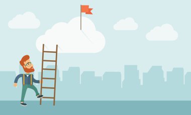 사다리를 가진 사람.