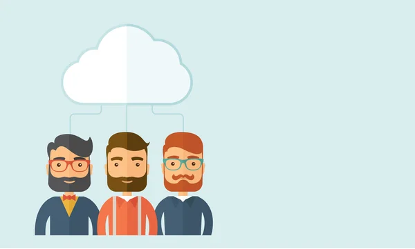 Businessmen under the cloud. — Stock Photo, Image