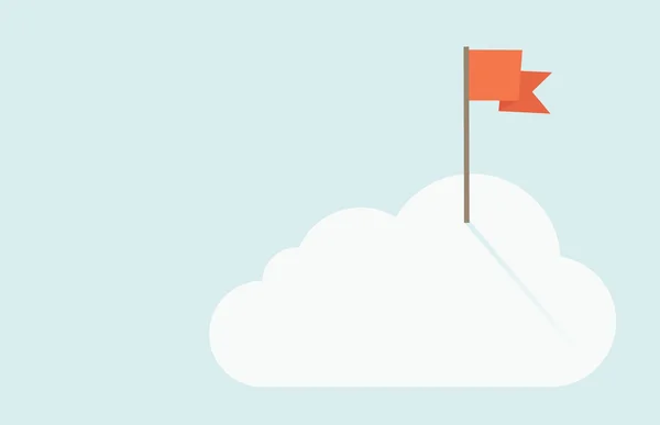 Red flag on top of the cloud. — Stock Photo, Image