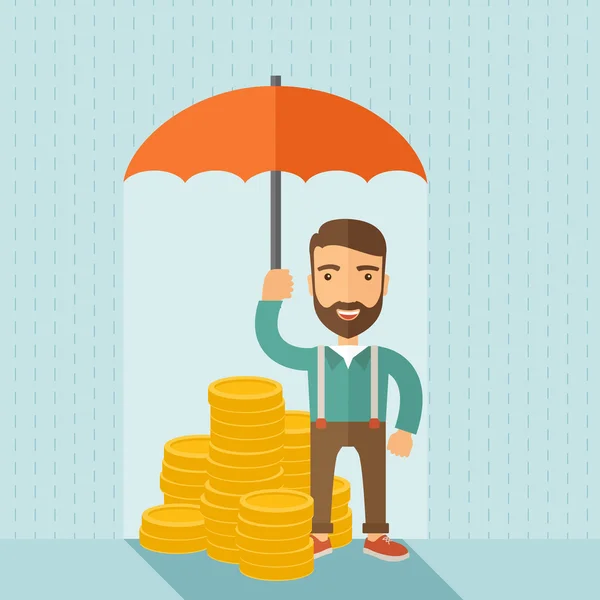 Businessman with umbrella — Stock Photo, Image