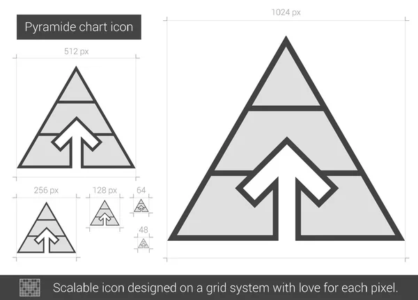 Piramis diagram sor ikon. — Stock Vector