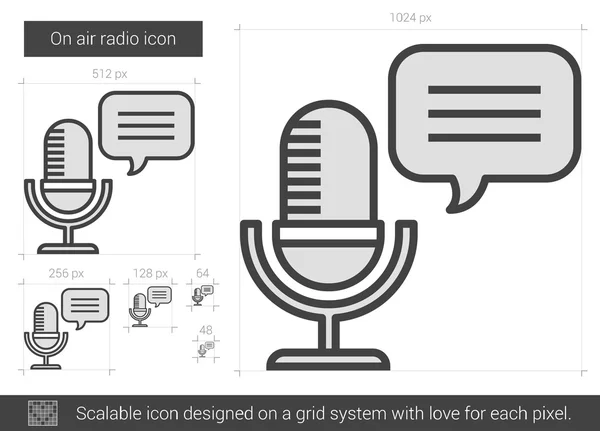 En el icono de la línea de radio aérea . — Archivo Imágenes Vectoriales