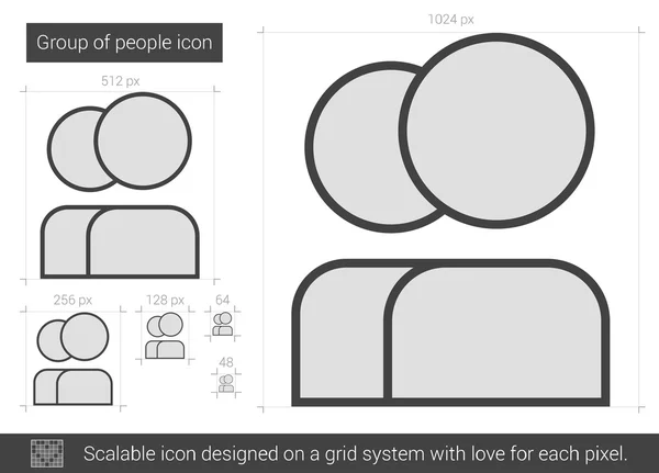 Ομάδα ανθρώπων εικονίδιο γραμμή. — Διανυσματικό Αρχείο