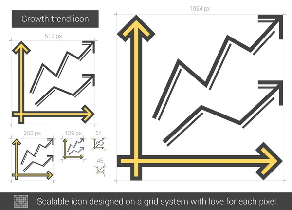 Growth trend line icon. — Stock Vector