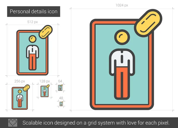 Dados pessoais ícone de linha . — Vetor de Stock