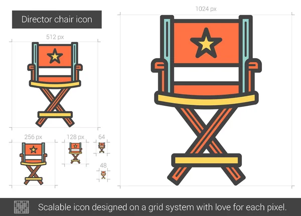 Director silla línea icono . — Archivo Imágenes Vectoriales