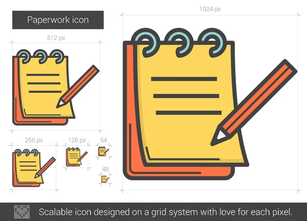 Paperwork line icon. — Stock Vector