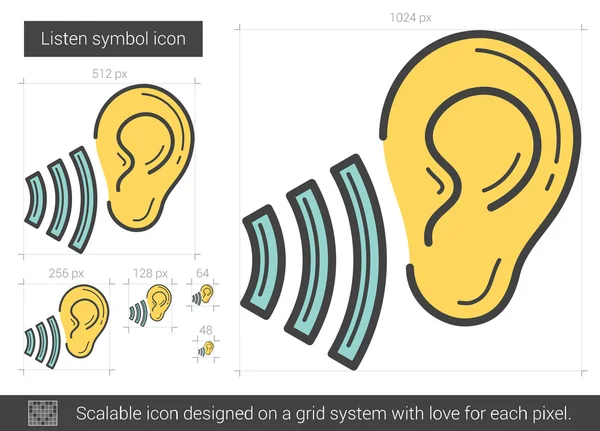 Listen symbol line icon. — Stock Vector