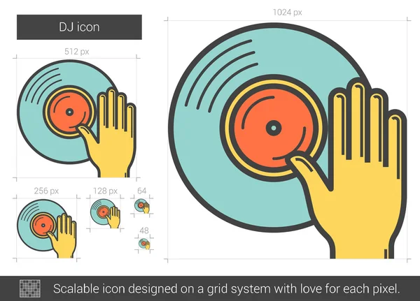 Icono de línea Dj. — Archivo Imágenes Vectoriales