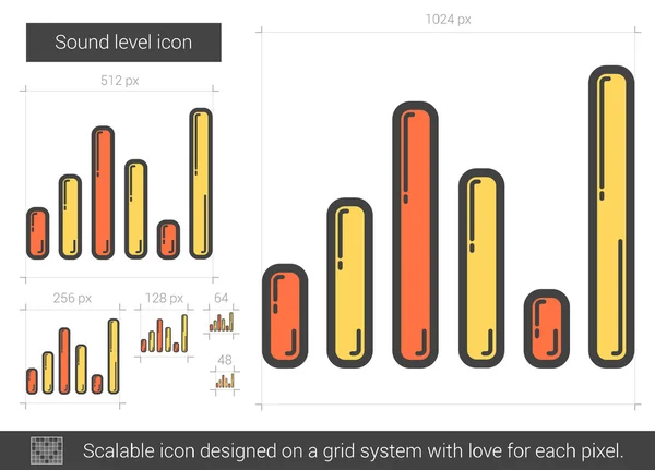 Ícone de linha de nível de som . — Vetor de Stock