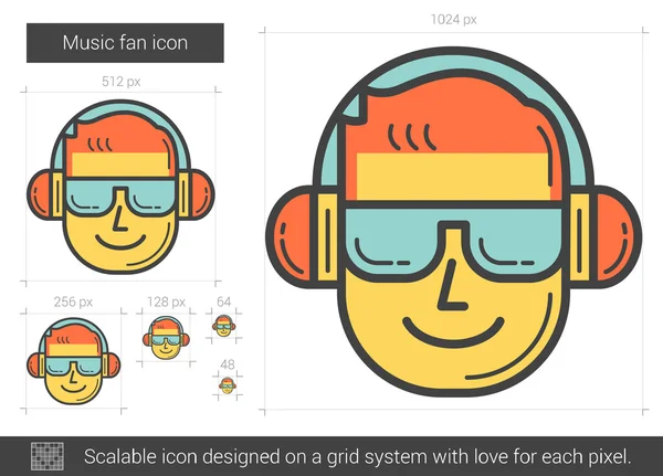 Música fan línea icono . — Archivo Imágenes Vectoriales