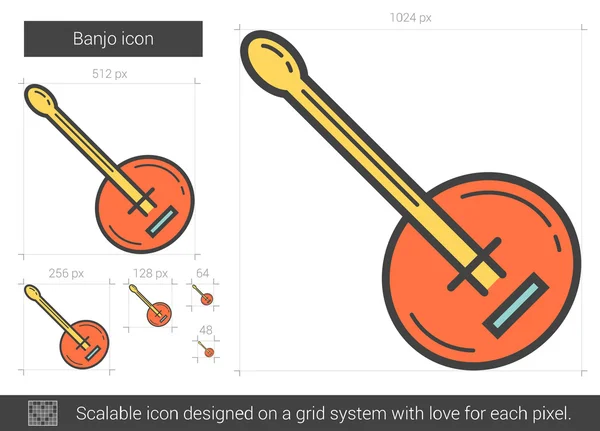 Banjo icono de línea . — Archivo Imágenes Vectoriales