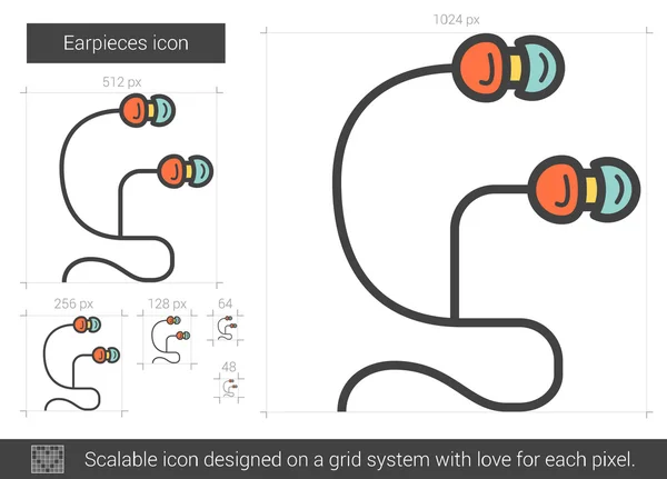 Earpieces line icon. — Stock Vector