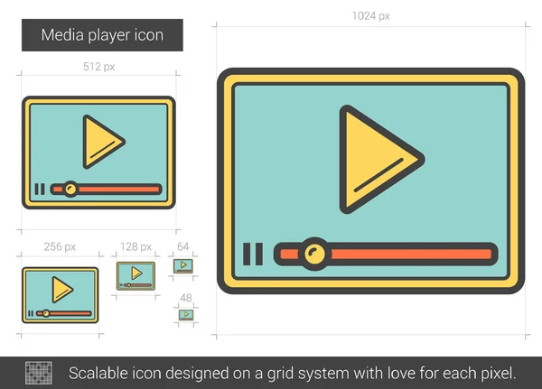 Pictogram voor media speler lijn. — Stockvector