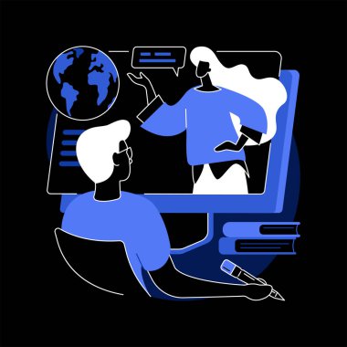 Uzaklık öğrenme soyut konsept vektör çizimi.