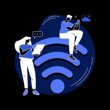 Wi-fi bağlantısı soyut konsept vektör çizimi.