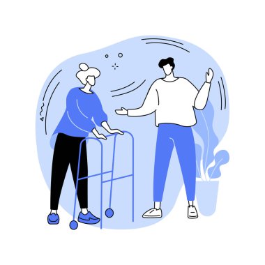 Yaşlı bakımı soyut konsept vektör çizimi.