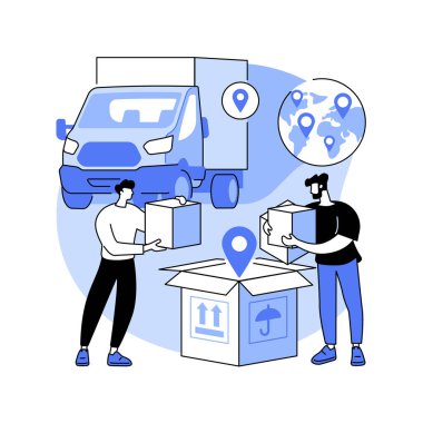 Geçiş deposu soyut konsept vektör çizimi.