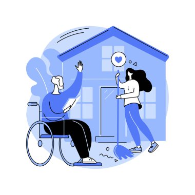 Ev yardımı soyut konsept vektör çizimi.