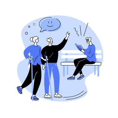 Yaşlılar için etkinlikler soyut konsept vektör illüstrasyonu.