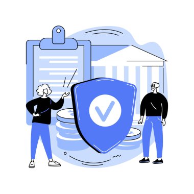 Yaşlı finansal güvenlik soyut konsept vektör çizimi.