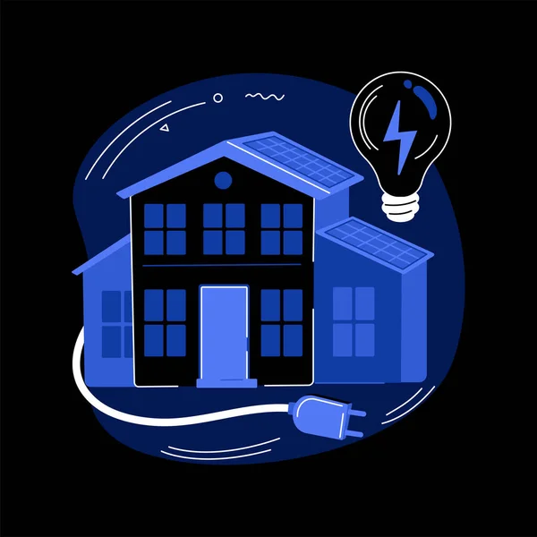 Energie-plus huis abstract concept vector illustratie. — Stockvector