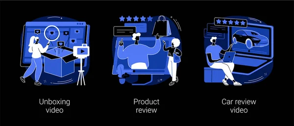 Conteúdo de vídeo abstrato conceito vetorial ilustrações. — Vetor de Stock