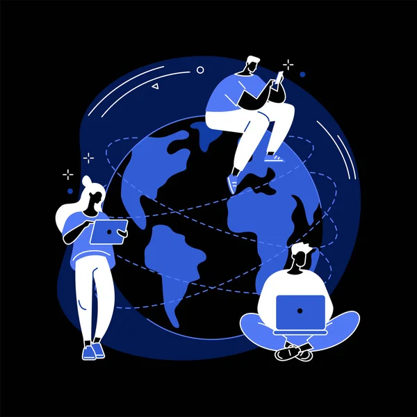 Illustrazione astratta del concetto di connessione di rete globale. — Vettoriale Stock