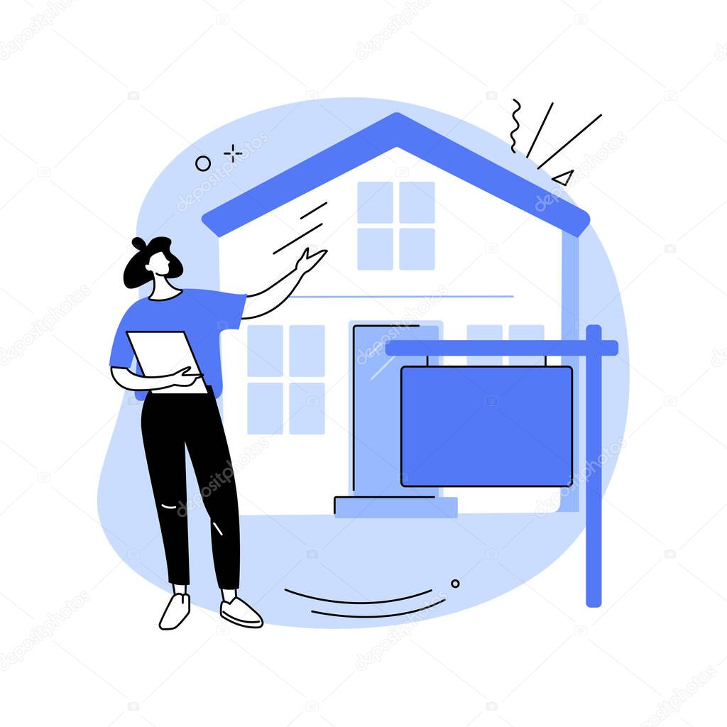 House for sale abstract concept vector illustration.