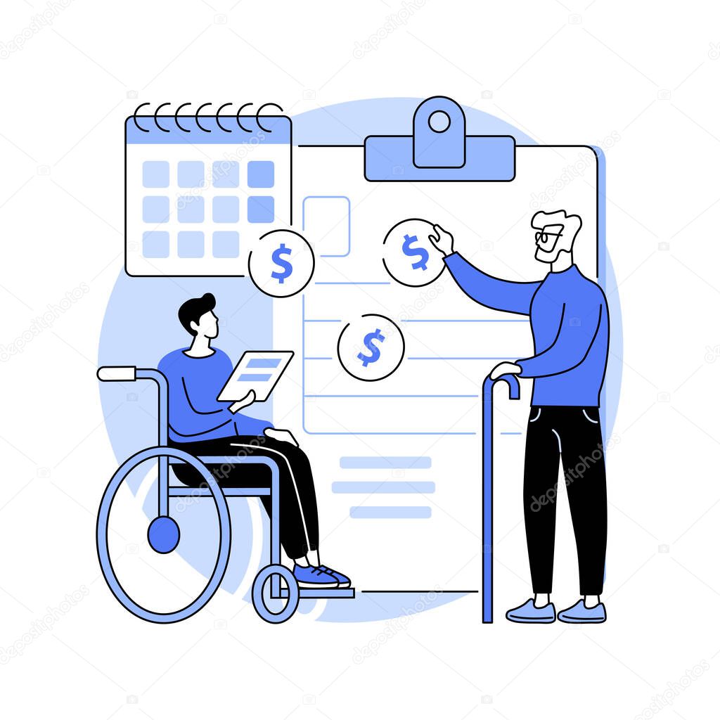 Social-security benefit abstract concept vector illustration.