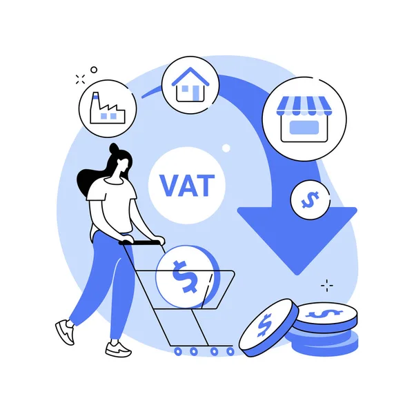 Système de taxe sur la valeur ajoutée concept abstrait illustration vectorielle. — Image vectorielle