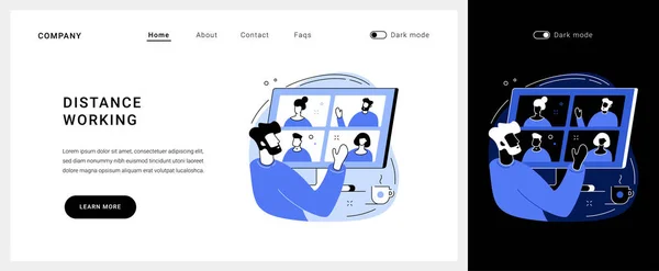 Vector de trabajo a distancia concepto landing page. — Archivo Imágenes Vectoriales