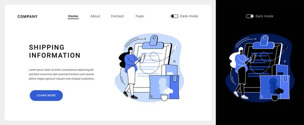 Versandinformationen Vektor Konzept Landing Page. — Stockvektor
